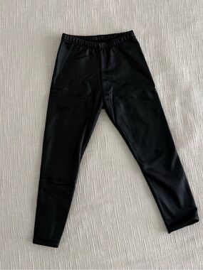 Zara Black Faux Leather Slim Joggers